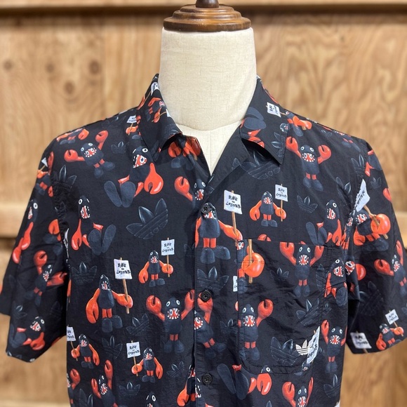 Adidas x Philip Colbert “Save The Lobster” Collaboration Button-Down Shirt Large - Picture 5 of 13